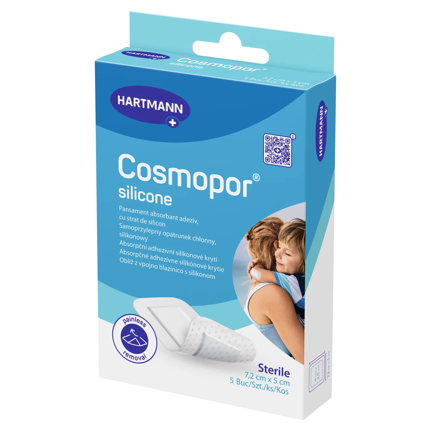 Cosmopor silicone opatrunek samoprzylepny, 7,2x5cm, 5 szt.