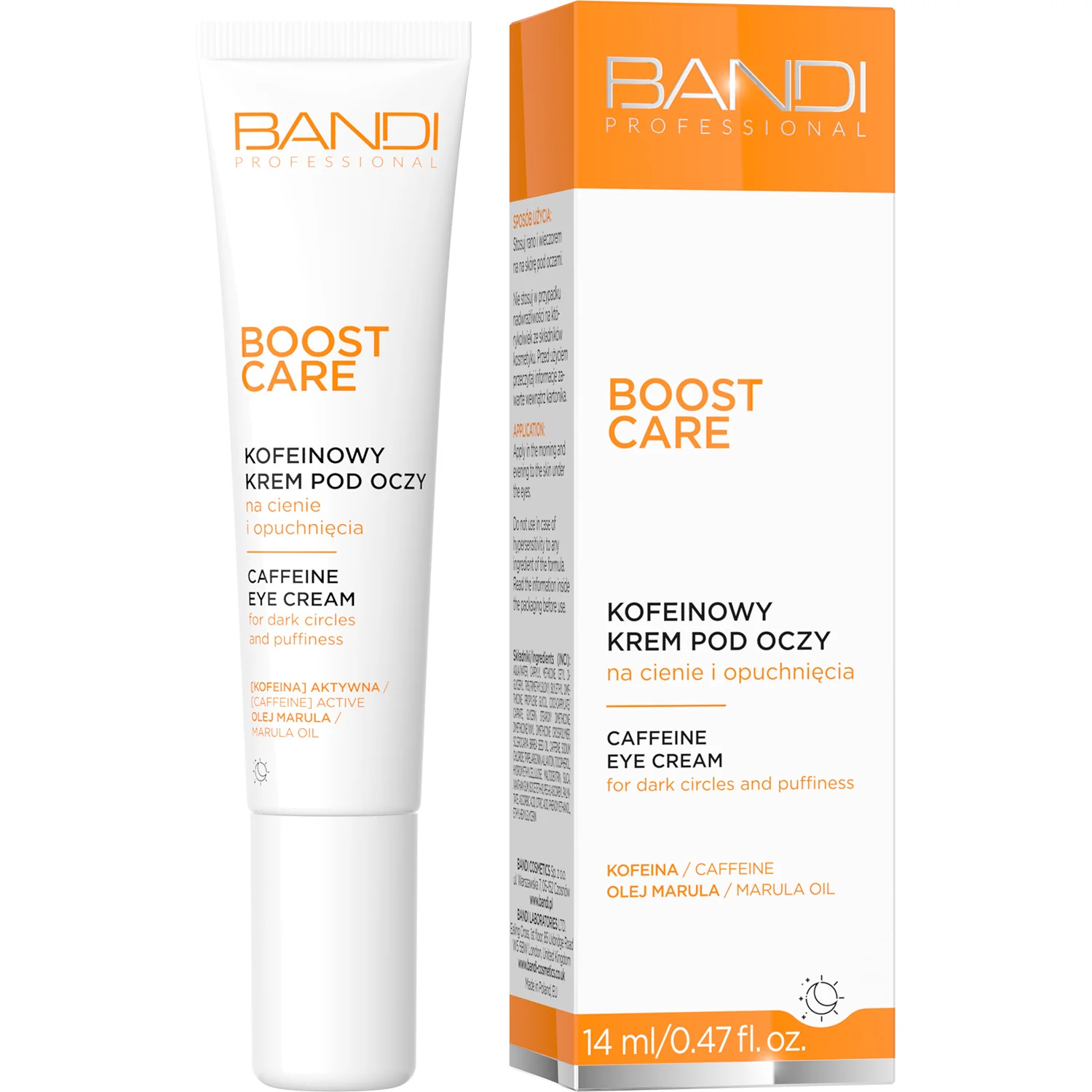 BANDI Boost care. kofeinowy krem pod oczy na cienie i opuchnięcia, 14 ml