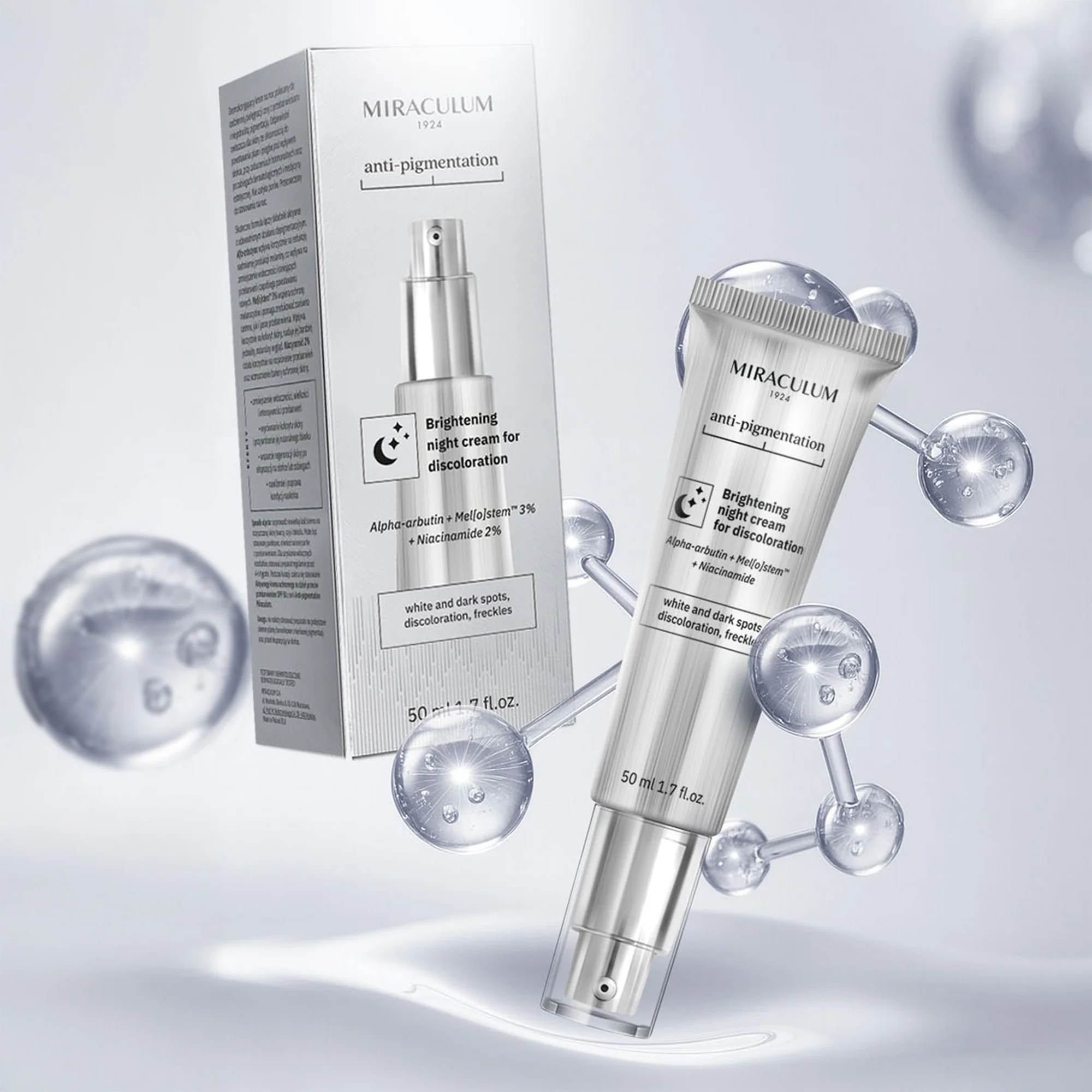 Miraculum Anti-Pigmentation krem na noc rozjaśniający przebarwienia, 50 ml