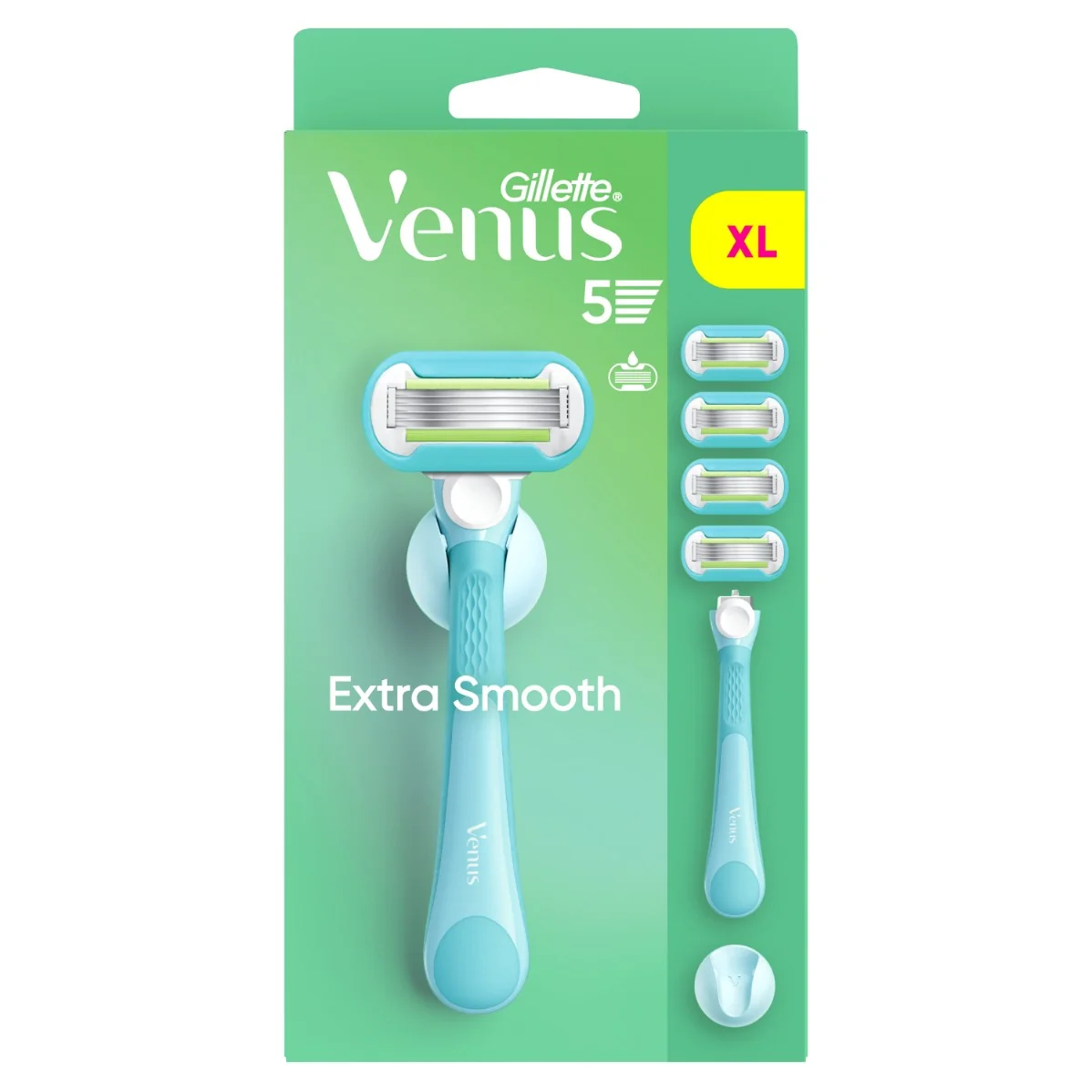 Gillette Venus Extra Smooth maszynka do golenia + 4 wymienne główki + uchwyt ścienny
