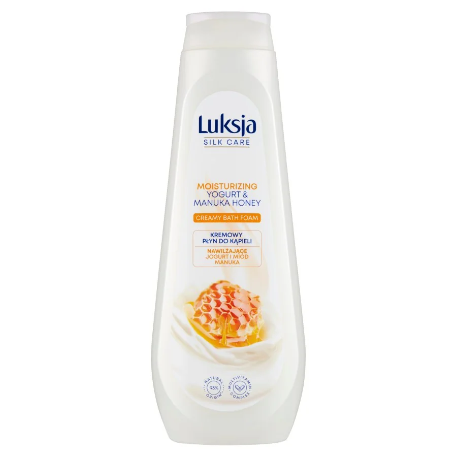 Luksja Silk Care kremowy płyn do kąpieli Jogurt i Miód manuka, 900 ml