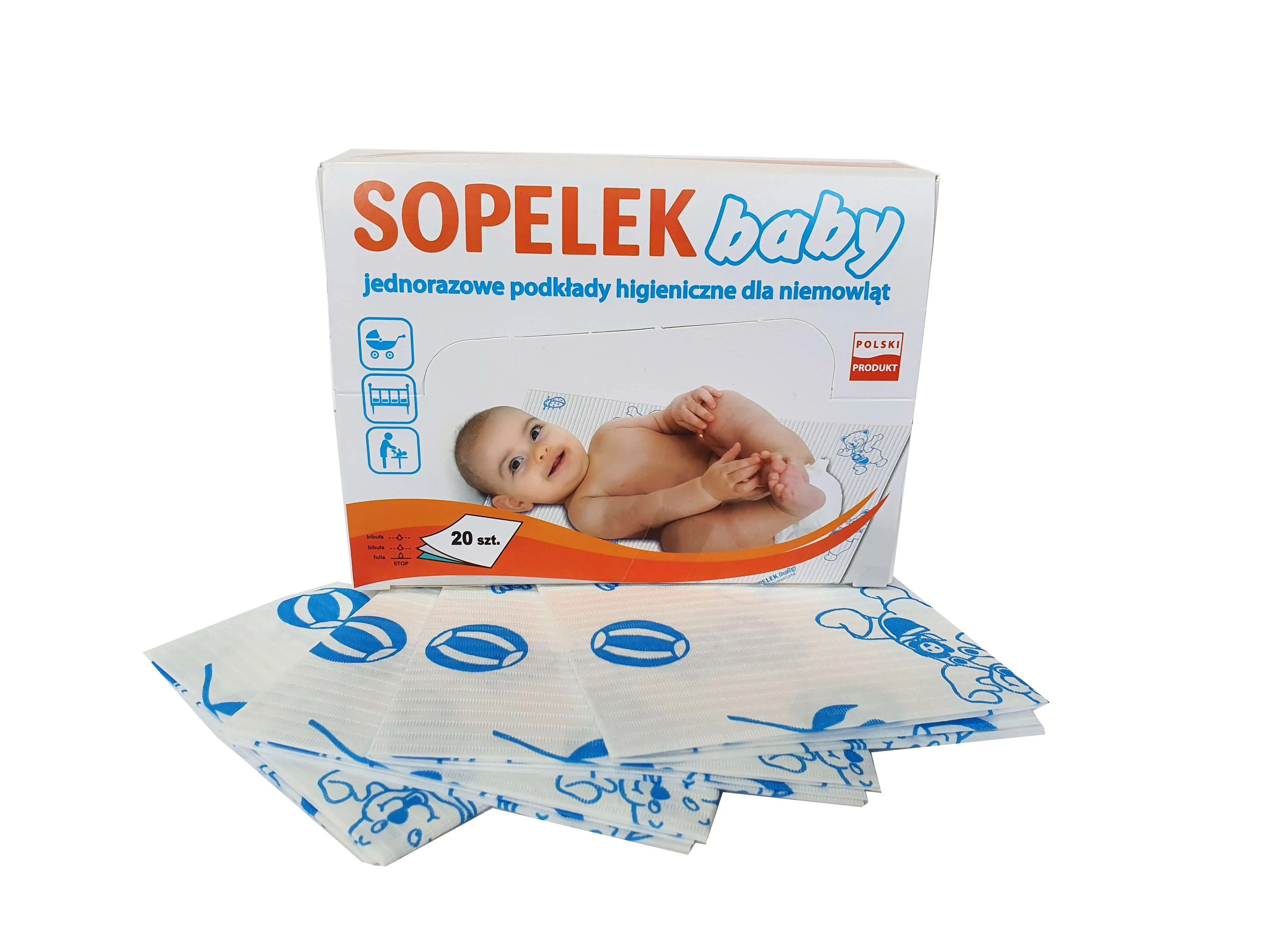 Sopelek Baby, jednorazowe podkłady higieniczne dla niemowląt, 20 sztuk