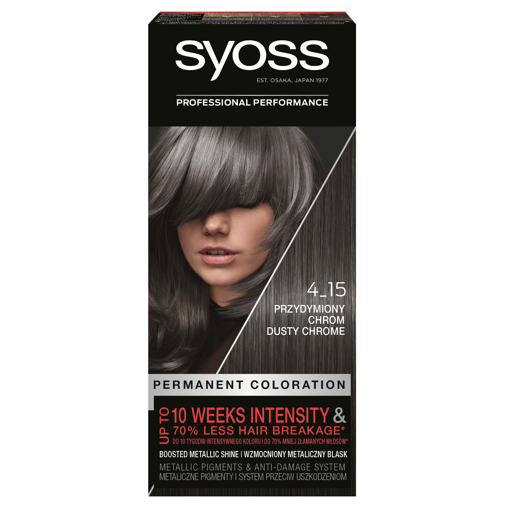 Syoss Permanent Coloration farba do włosów trwale koloryzująca 4-15 Przydymiony Chrom, 1 szt.