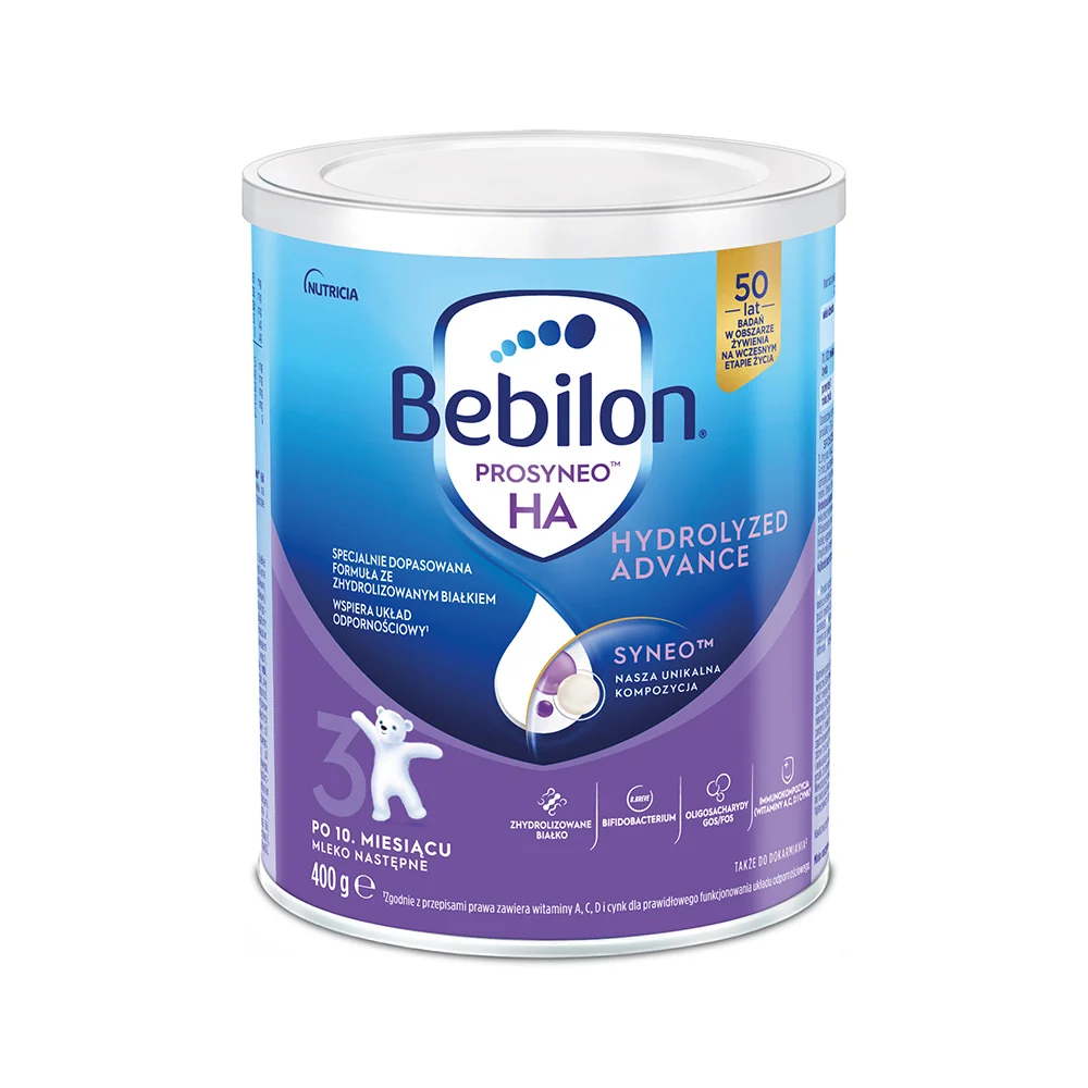 Bebilon Prosyneo HA 3 Hydrolyzed Advance odżywcza formuła na bazie mleka, Junior po 1. roku, 400 g