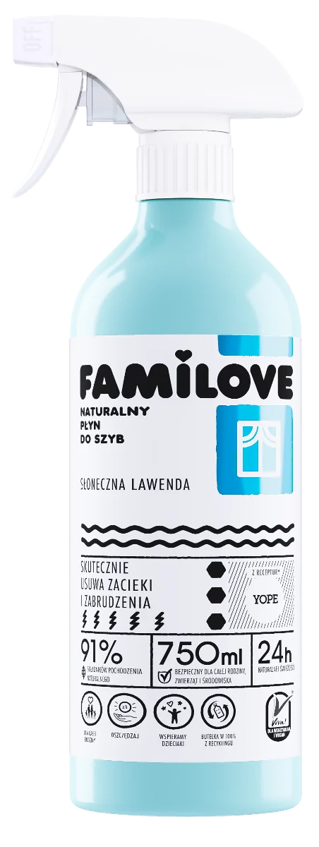 YOPE Familove naturalny płyn do szyb, 750 ml