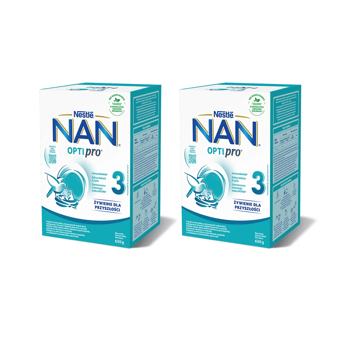 Nestle NAN Optipro 3 mleko modyfikowane dla dzieci po 1. roku życia, 2x650 g