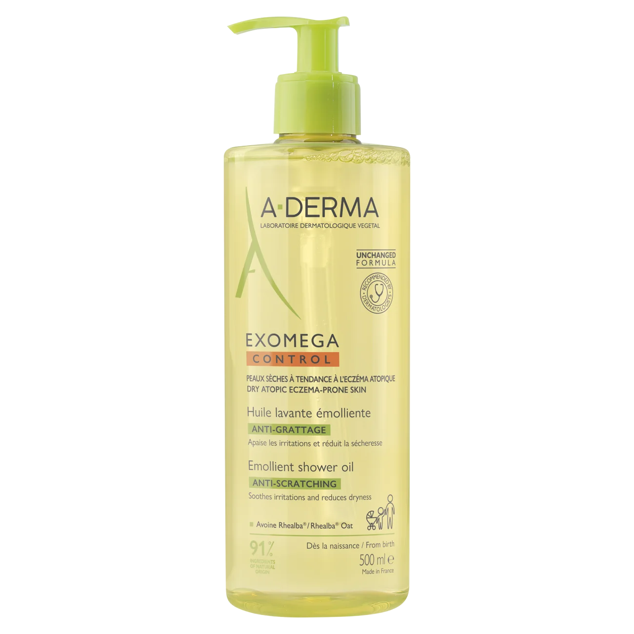 A-Derma Exomega Control olejek emolient pod prysznic, 500 ml
