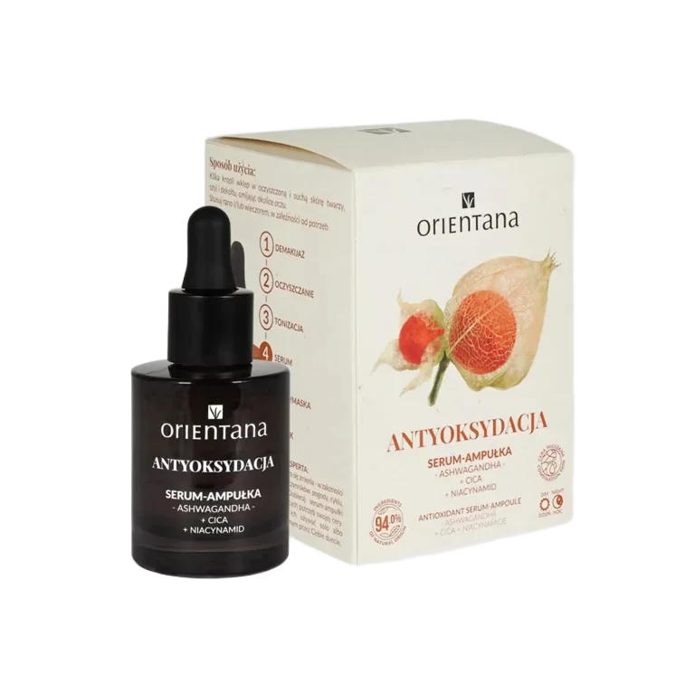 Orientana ANTYOKSYDACJA Ashwagandha Cica Niacynamid serum-ampułka, 30 ml