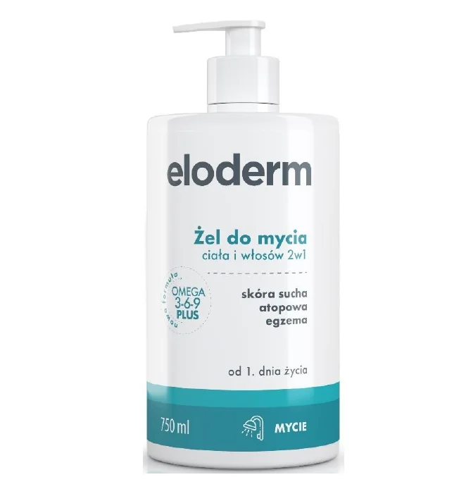 Eloderm żel do mycia ciała i włosów 2w1 750 ml
