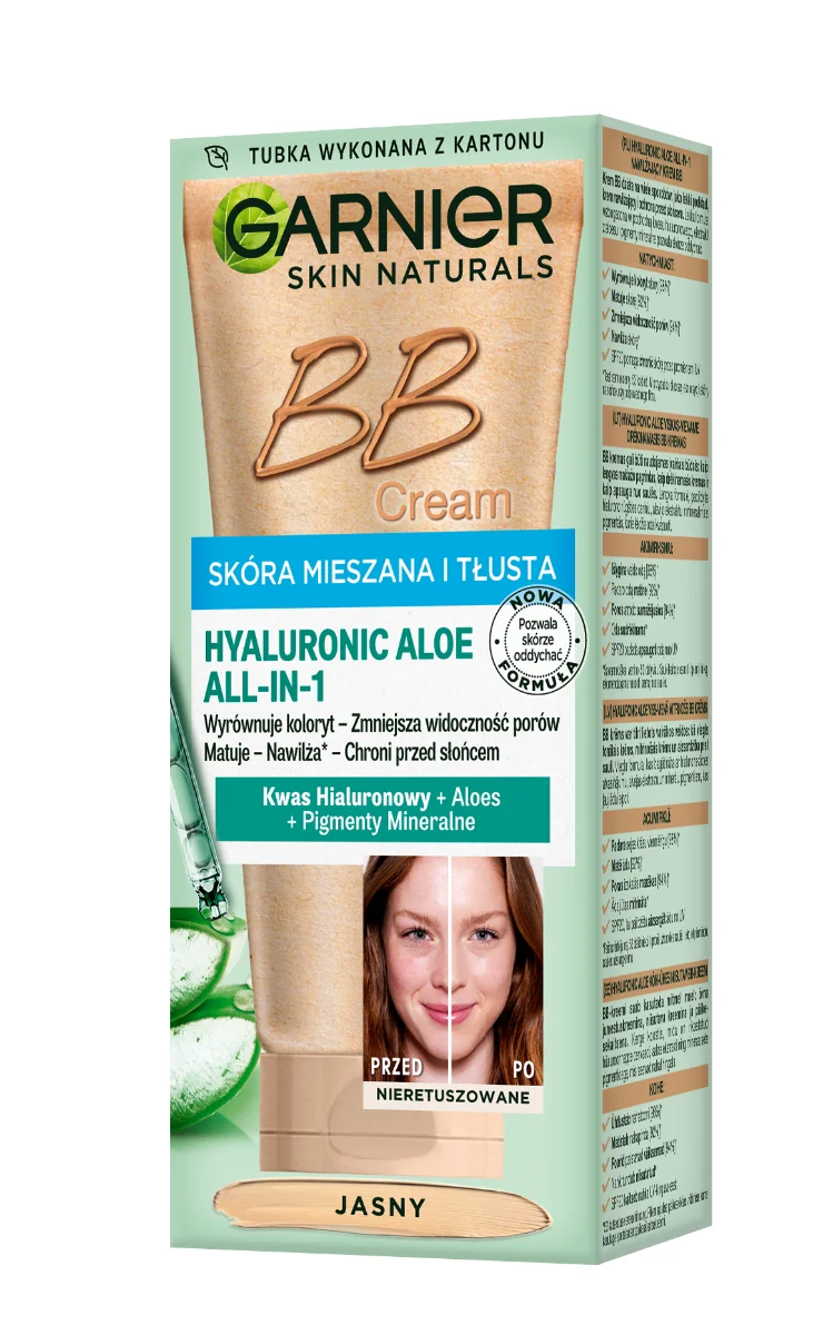 Garnier Nawilżający krem BB do skóry mieszanej i tłustej Jasny, 50 ml