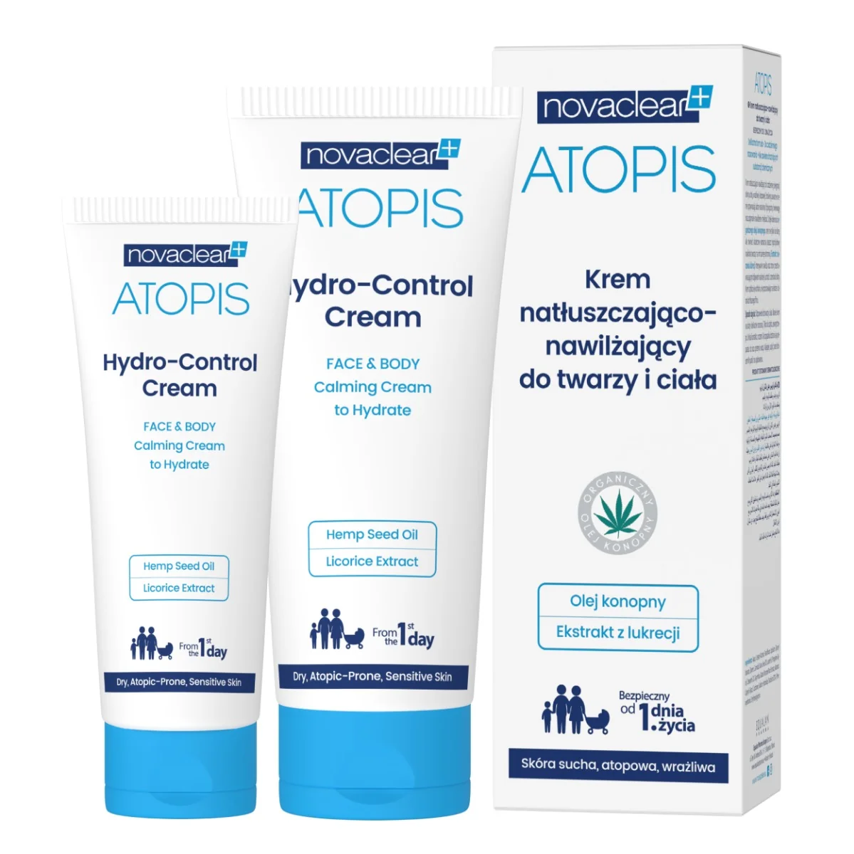 Novaclear Atopis Hydro-Control Cream krem natłuszczająco-nawilżający do twarzy i ciała, 100 ml