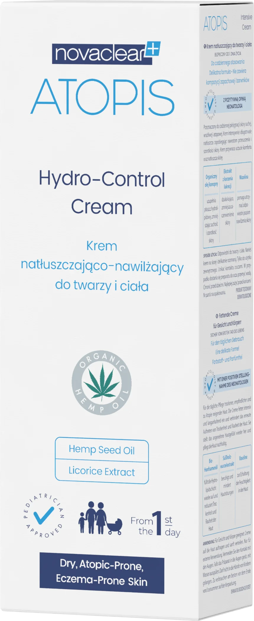 Novaclear Atopis Hydro-Control Cream krem natłuszczająco-nawilżający do twarzy i ciała, 100 ml