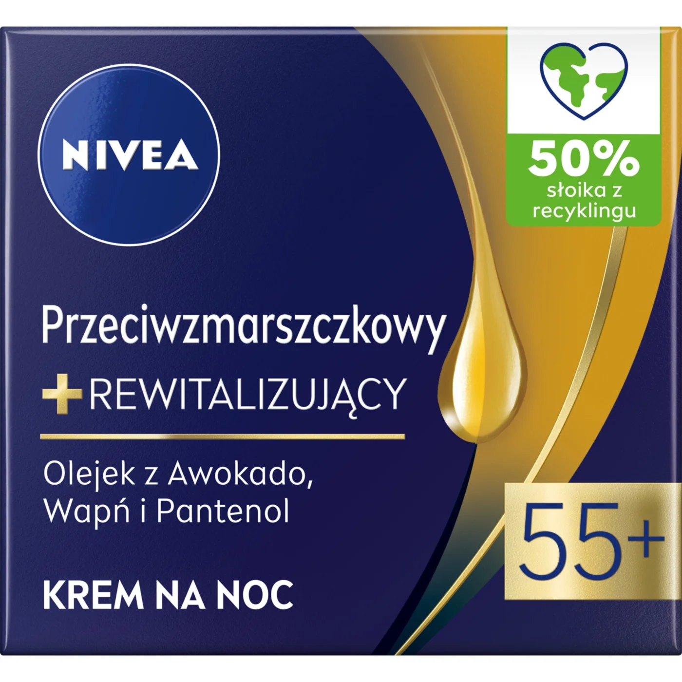 Nivea Przeciwzmarszczkowy + Rewitalizujący krem na noc 55+, 50 ml