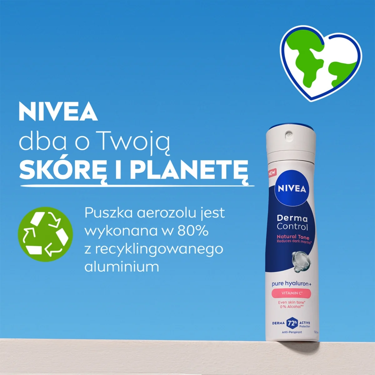 Nivea Derma Control Natural Tone antyperspirant w sprayu, 150 ml
