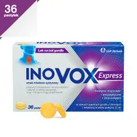 Inovox Express, 2 mg + 0,6 mg + 1,2 mg, smak miodowo-cytrynowy, 36 pastylek twardych