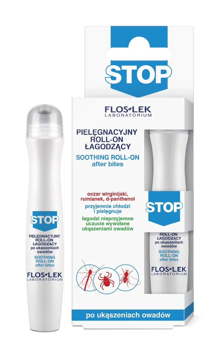 Floslek Stop pielęgnacyjny roll-on łagodzący po ukąszeniach owadów, 15 ml