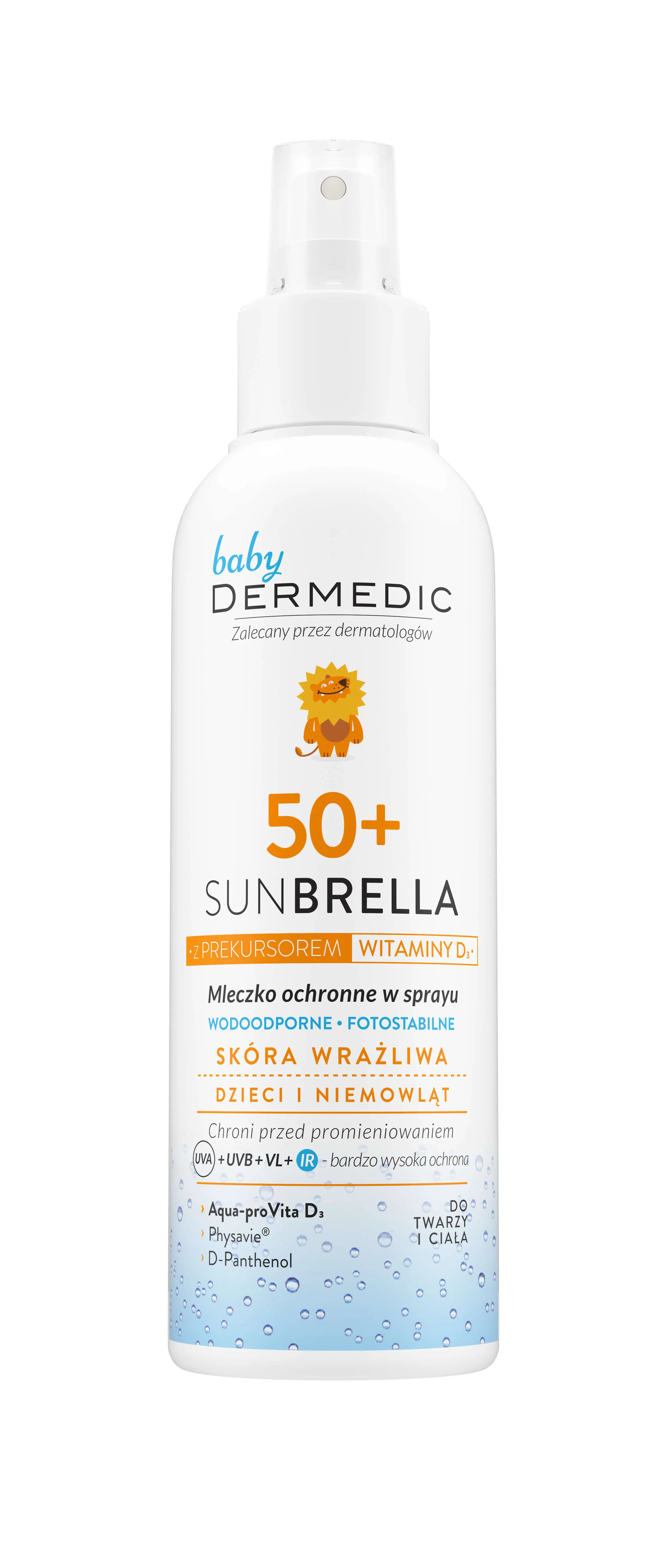 Dermedic Sunbrella, mleczko ochronne w sprayu SPF 50+, 150 ml