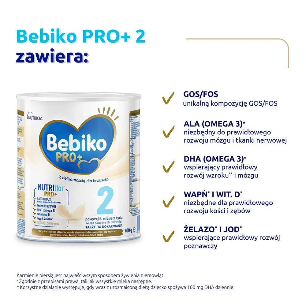 Bebiko Pro+ 2 mleko następne dla dzieci powyżej 6 miesiąca, 700 g
