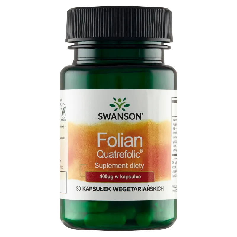 Swanson Folian Quatrefolic 400mcg, suplement diety, 30 kapsułek