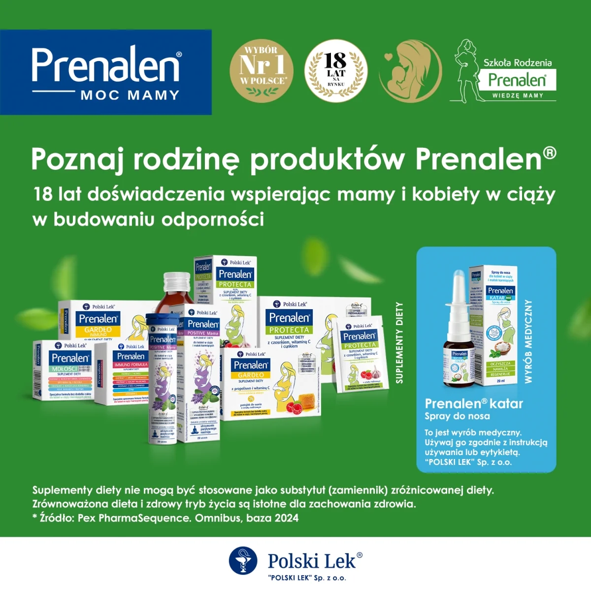 Prenalen proszek do rozpuszczenia o smaku malinowym, 14 saszetek