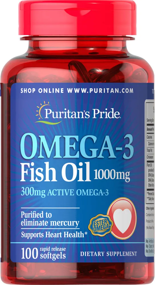Olej Omega-3, suplement diety, 1000 mg, 100 kapsułek żelowych