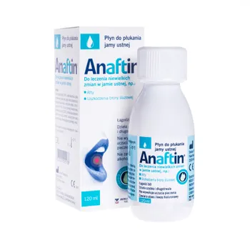 Anaftin, płyn do płukania jamy ustnej na afty, 120 ml 
