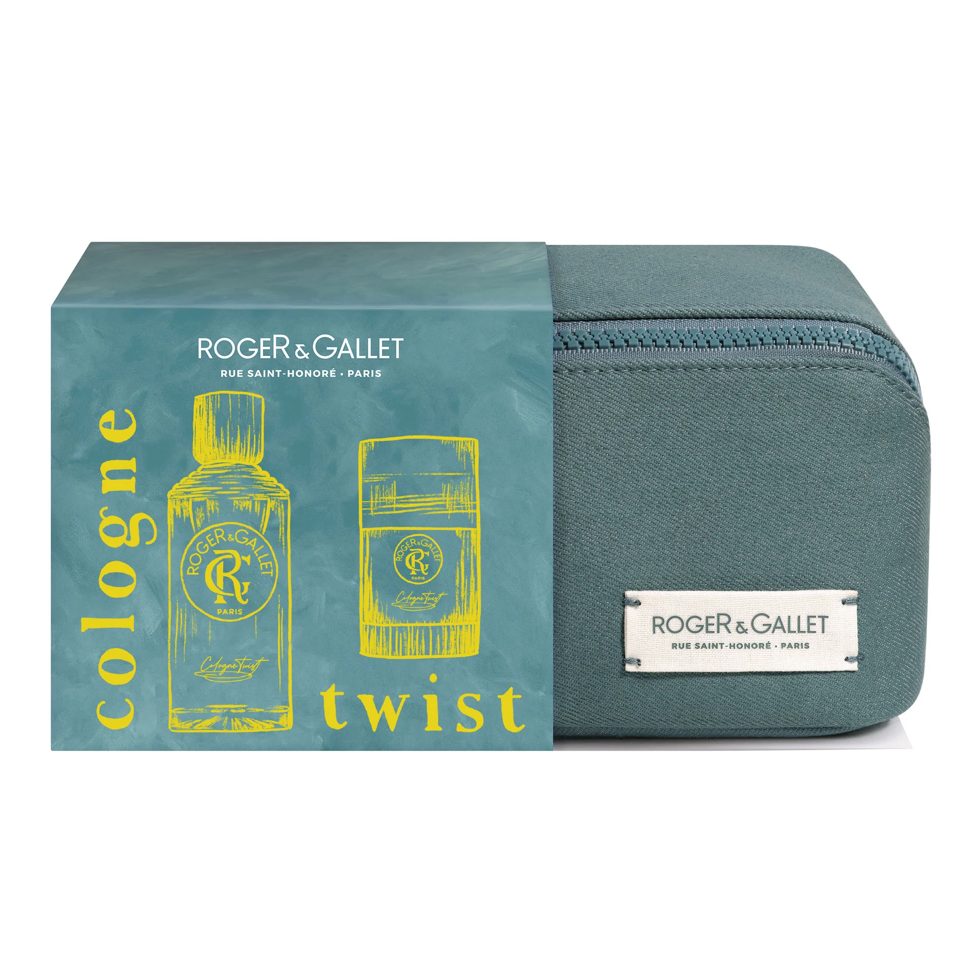 Roger & Gallet Zestaw woda Cologne Twist, 100 ml + dezodorant, 150 ml + kosmetyczka