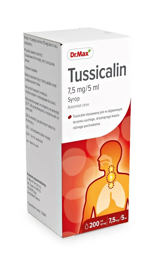 Tussicalin 7,5 mg/5 ml Dr.Max,  syrop, 200 ml