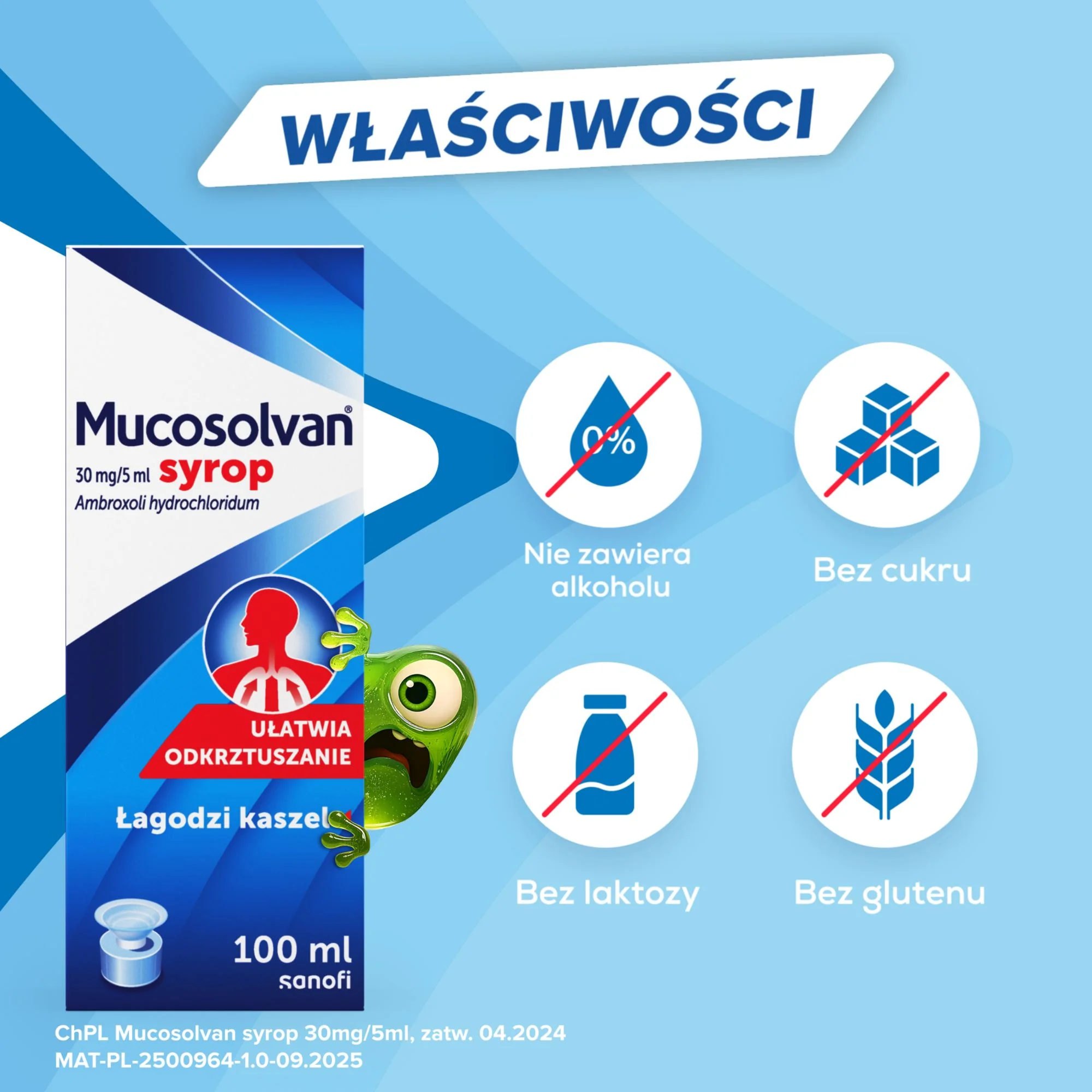 Mucosolvan Ambroxoli hydrochloridum 30 mg/5 ml syrop, 100 ml