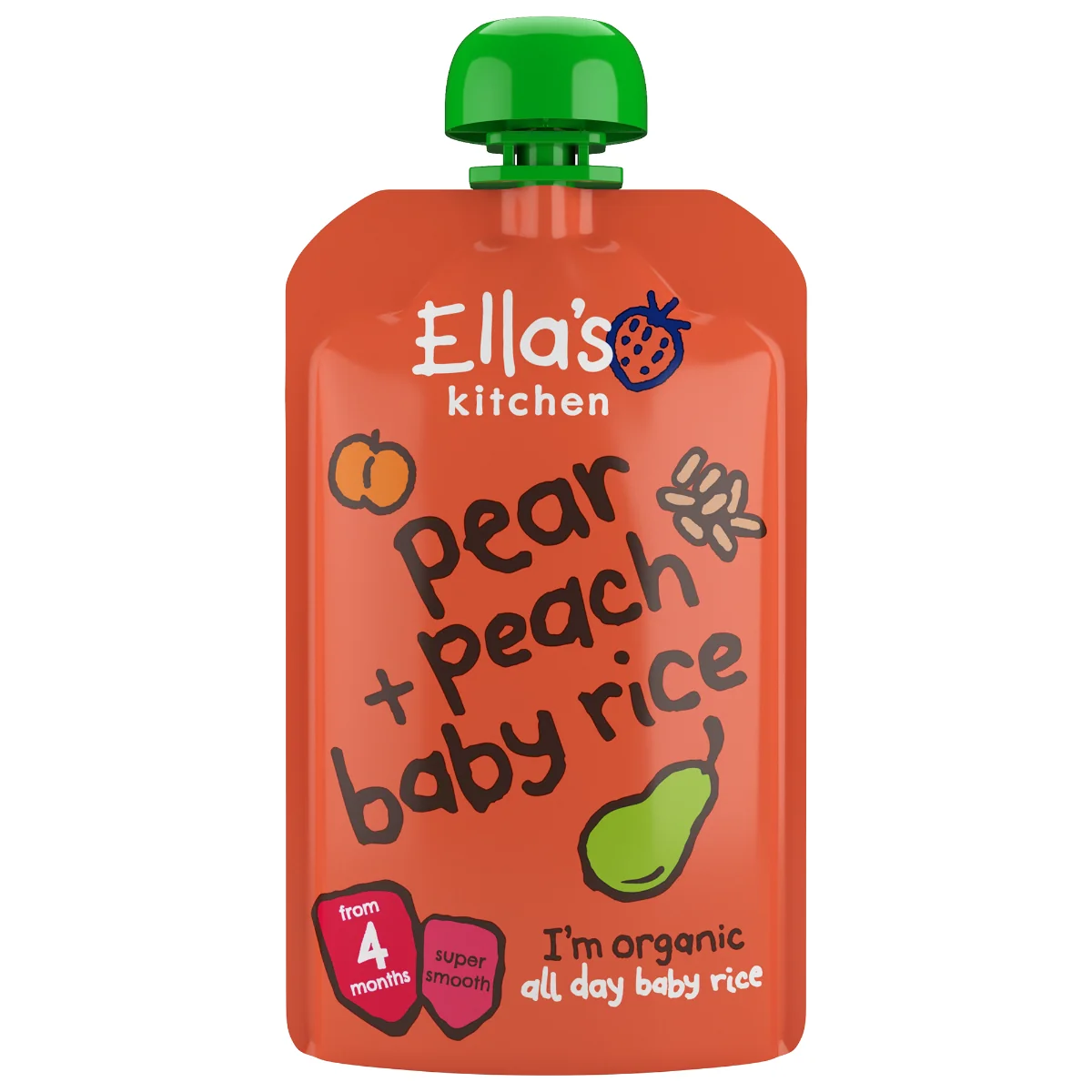Ella's Kitchen BIO mus Gruszka i brzoskwinia z ryżem, 120 g