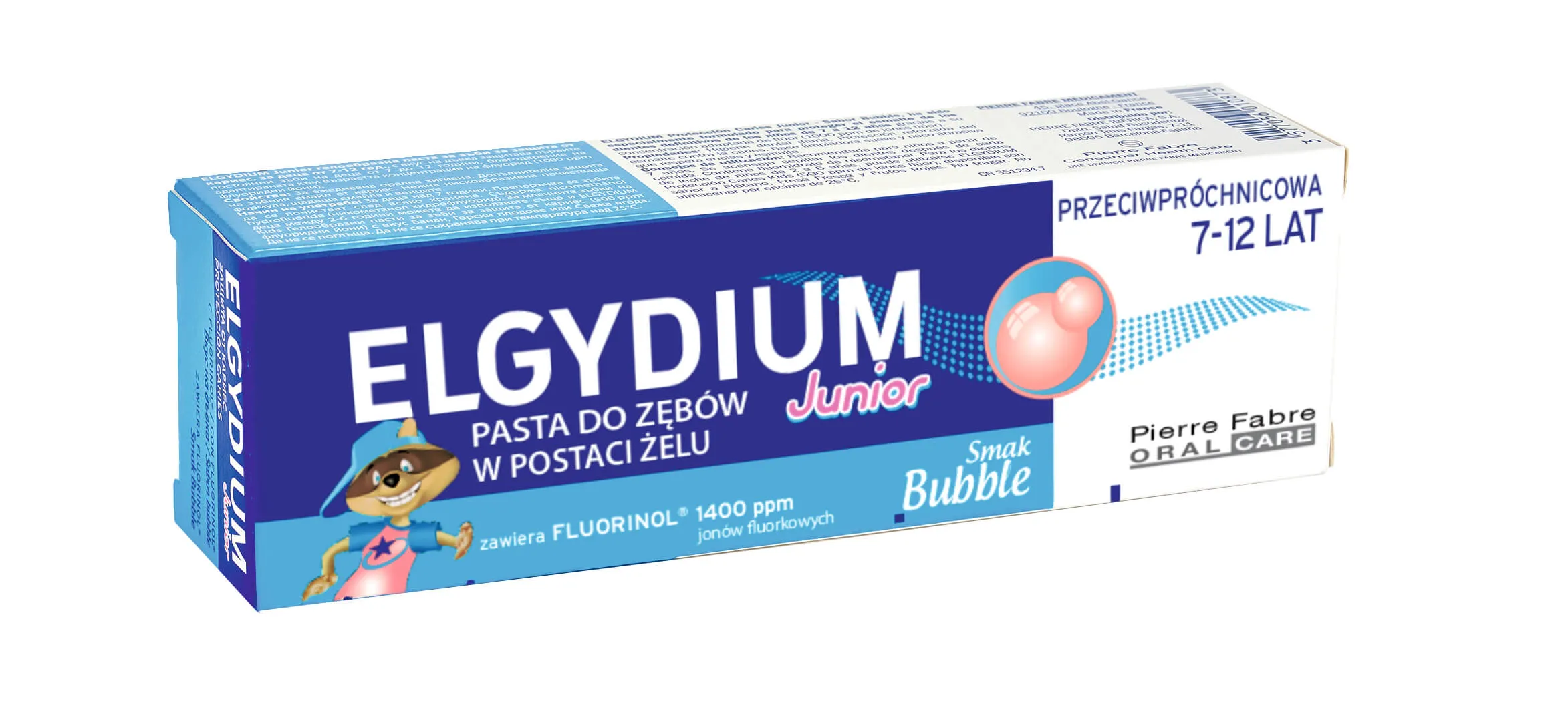 Elgydium Junior, pasta do zębów w postaci żelu, smak Bubble, 50 ml