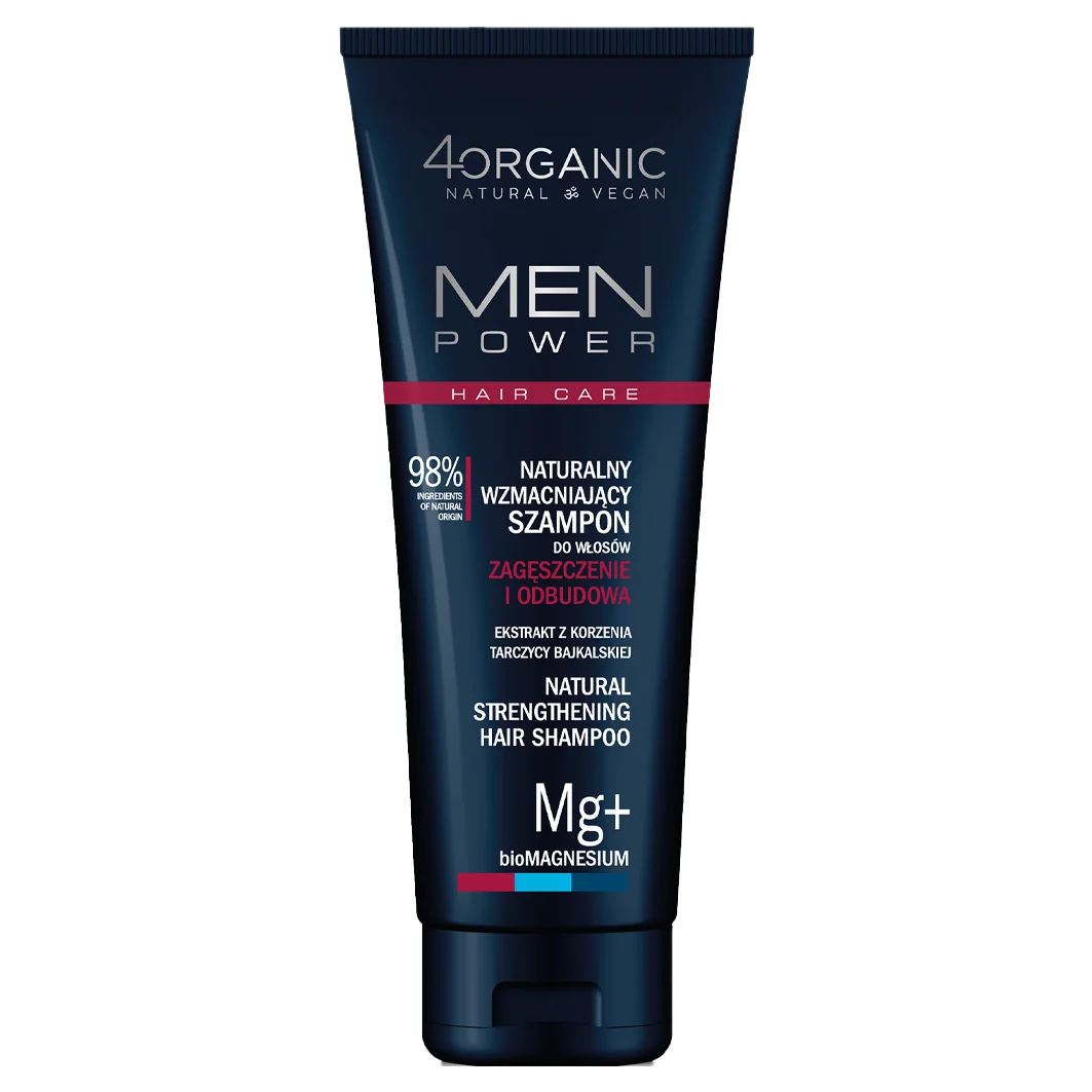 4organic MEN POWER naturalny wzmacniający szampon do włosów, 250 ml