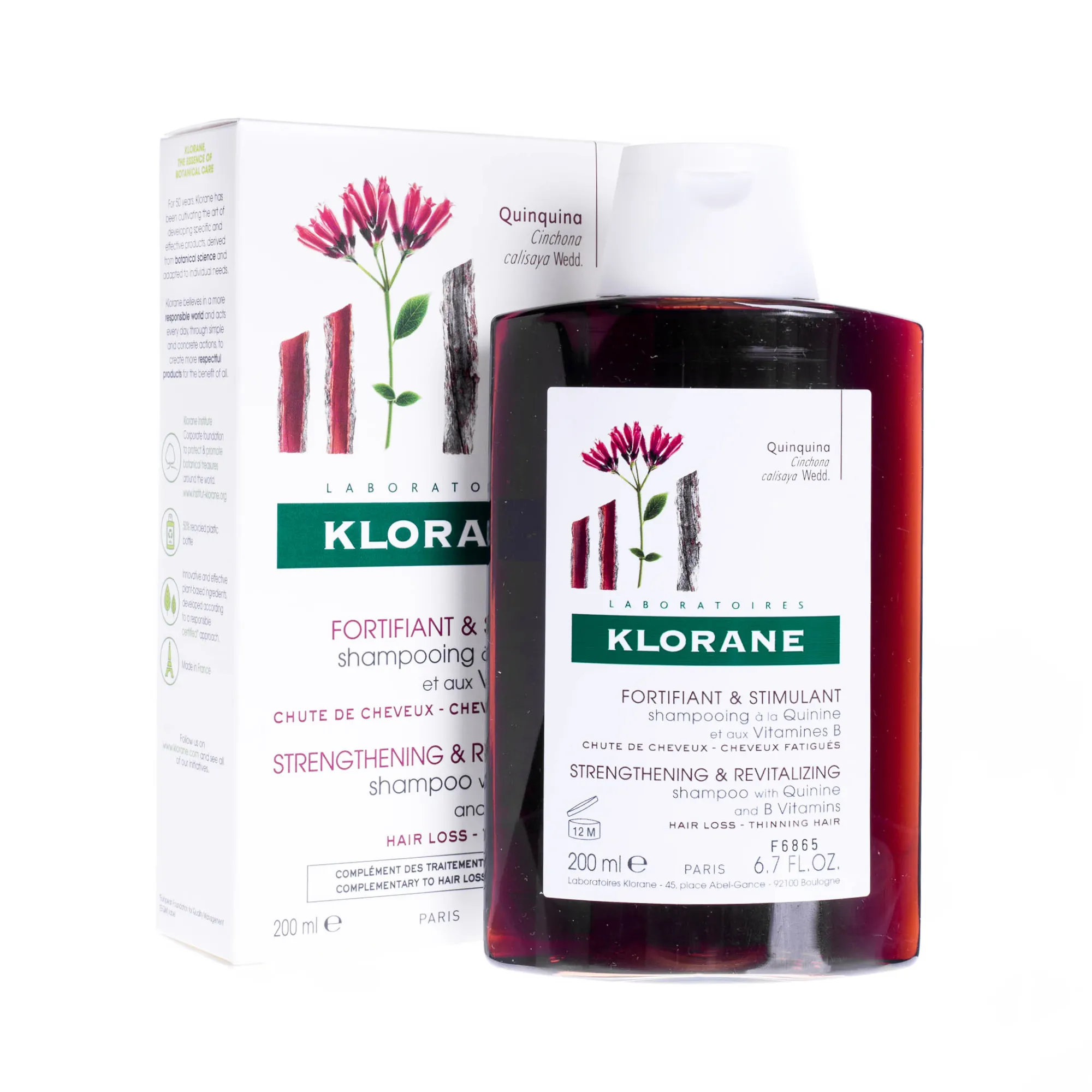 Klorane - wzmacniający i rewitalizujący szampon z Chininą i witaminą B, 200 ml 