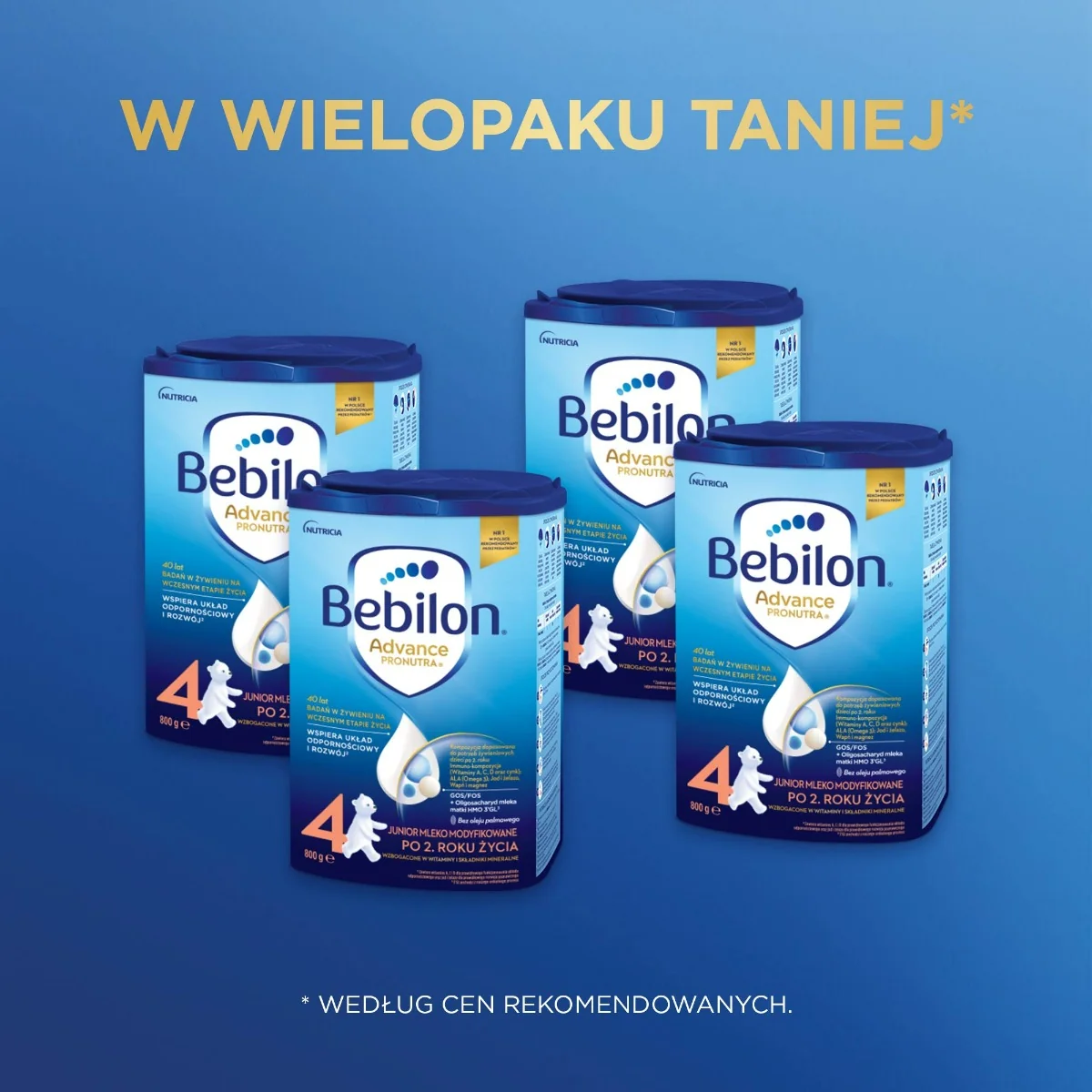 Bebilon Junior z Pronutra+ 4 odżywcza formuła na bazie mleka powyżej 2 roku życia, 800 g