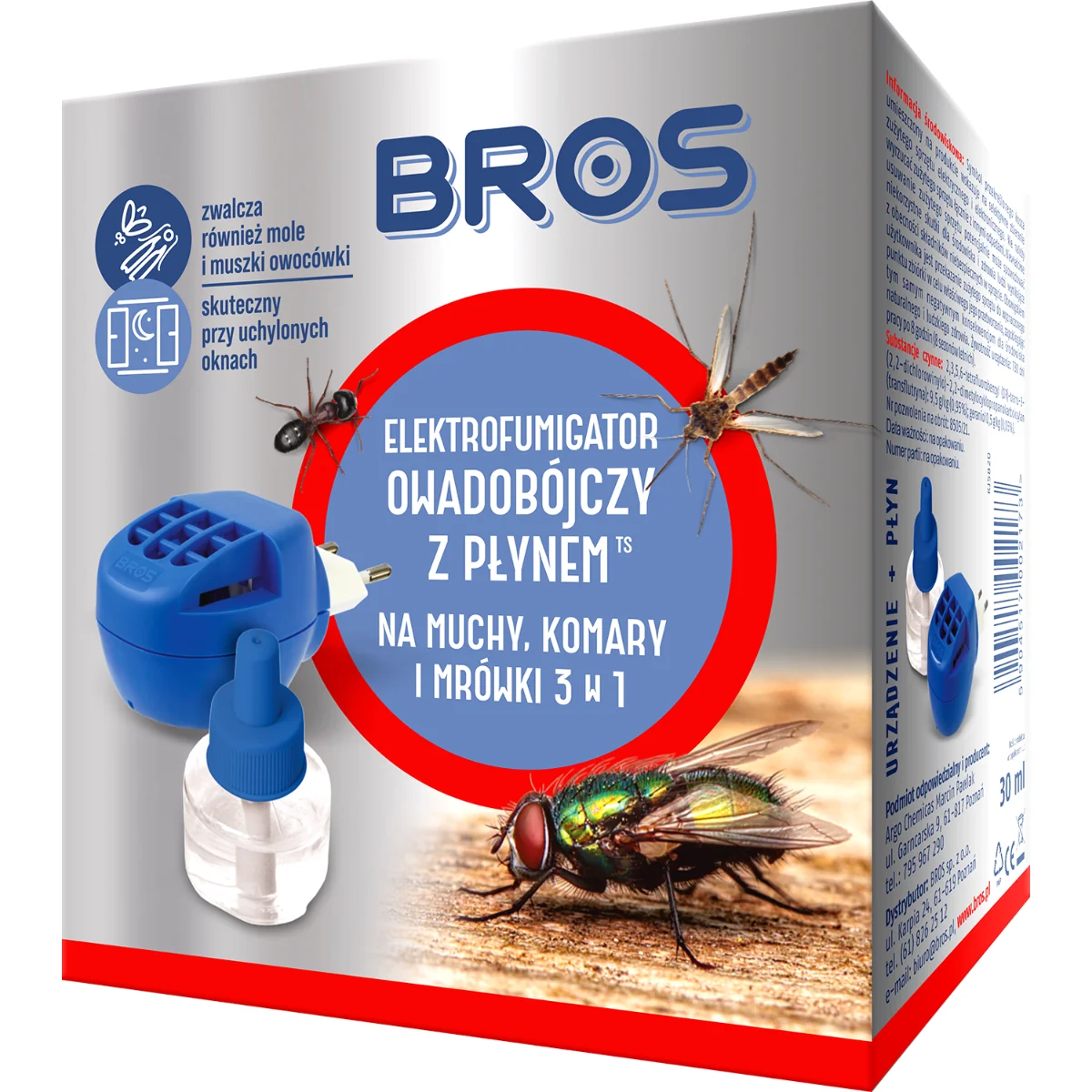 BROS Elektro + płyn na muchy, komary i mrówki, 30 ml
