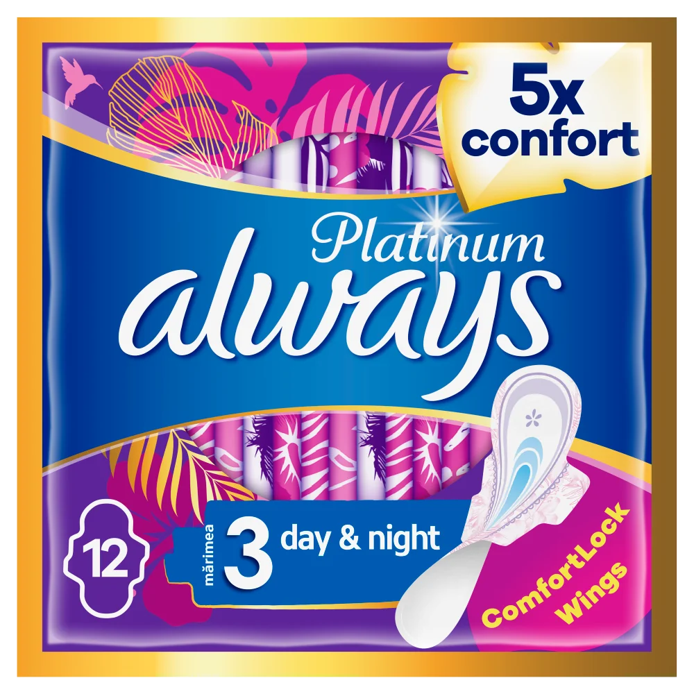 Always Ultra Platinum Night Duo podpaski ze skrzydełkami na noc, 12 szt.