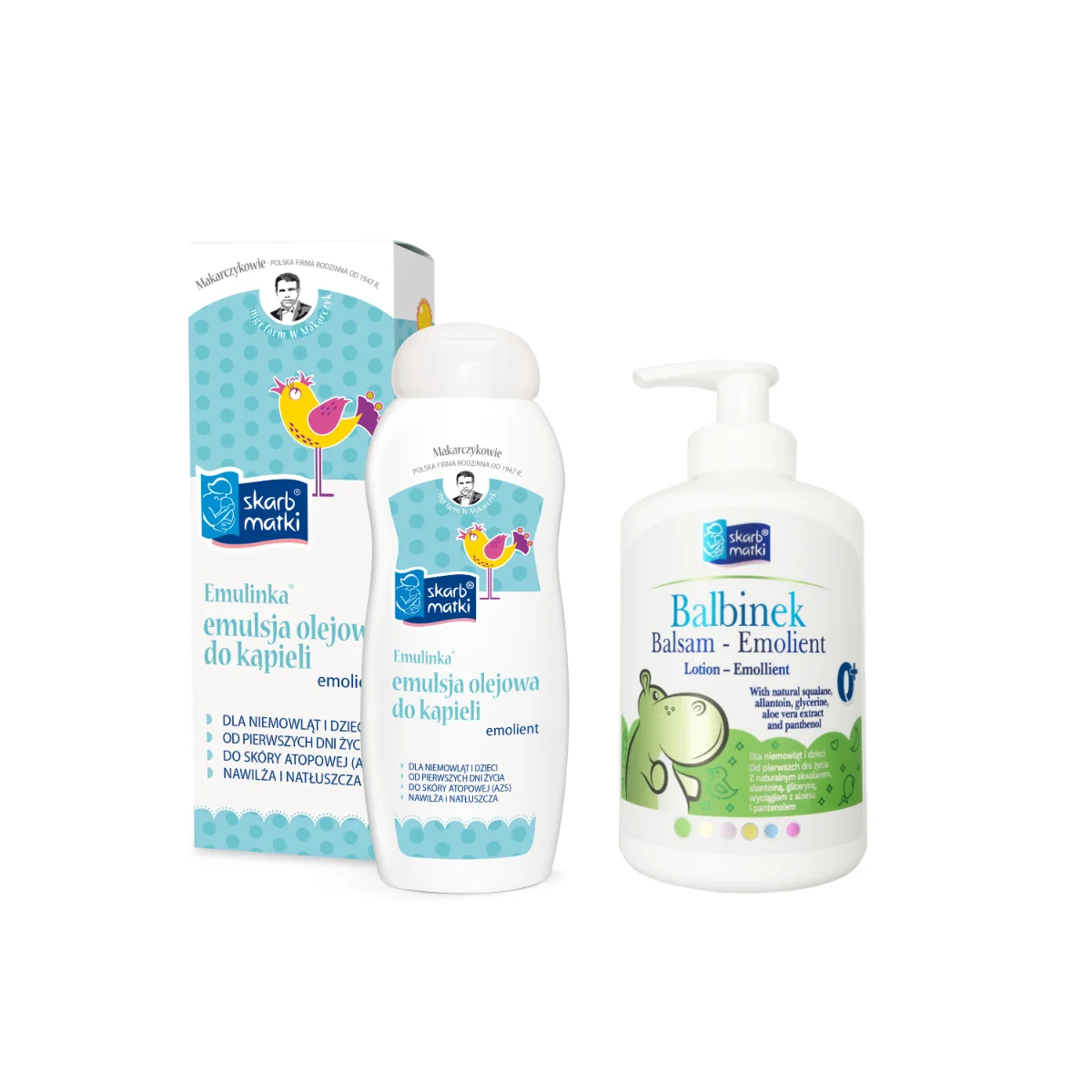 Skarb Matki balsam-emolient do ciała, 275 ml + emulsja olejowa do kąpieli, 250 ml