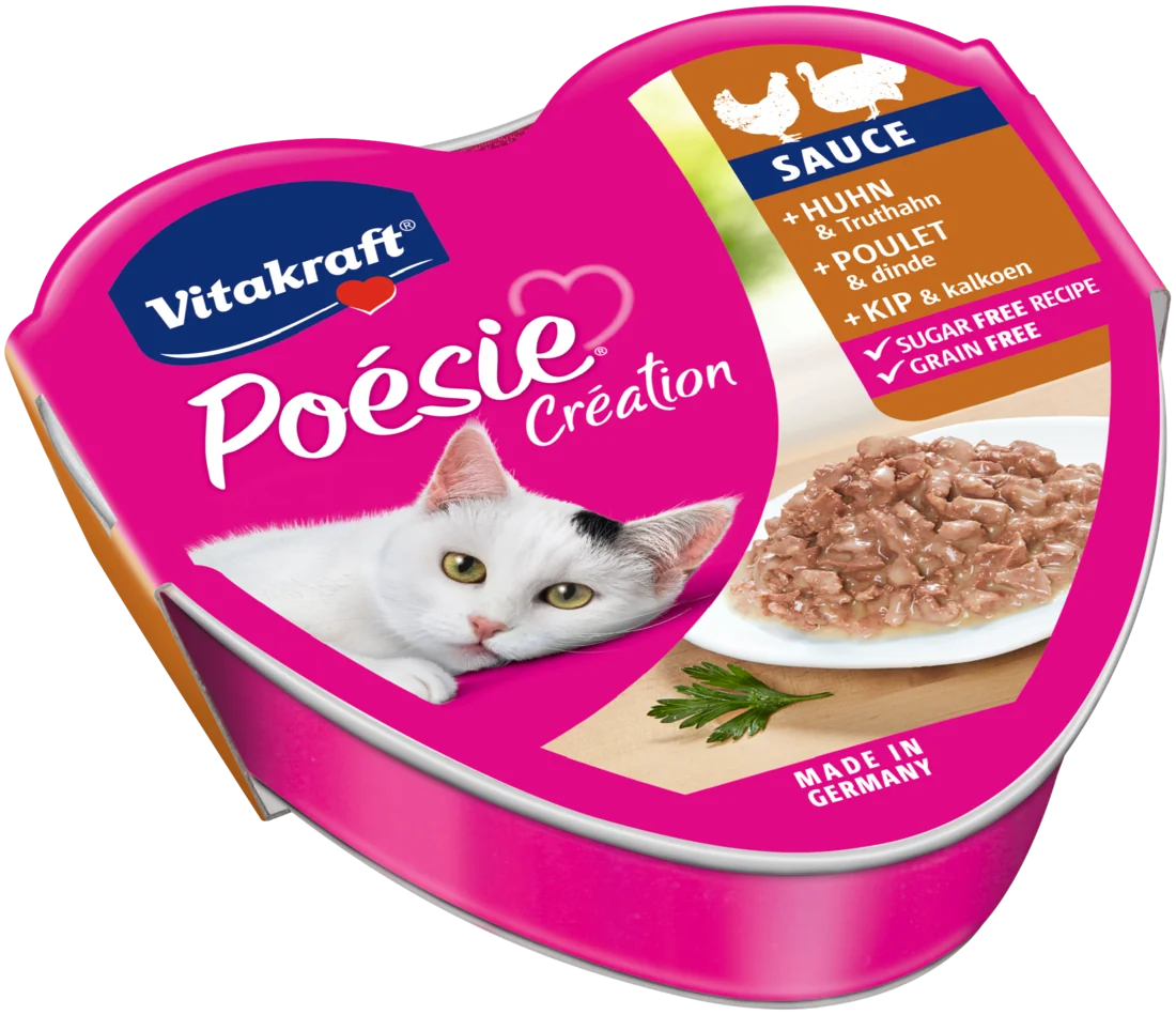 Vitakraft Poésie Création karma z kurczakiem i indykiem w sosie dla kota, 85 g