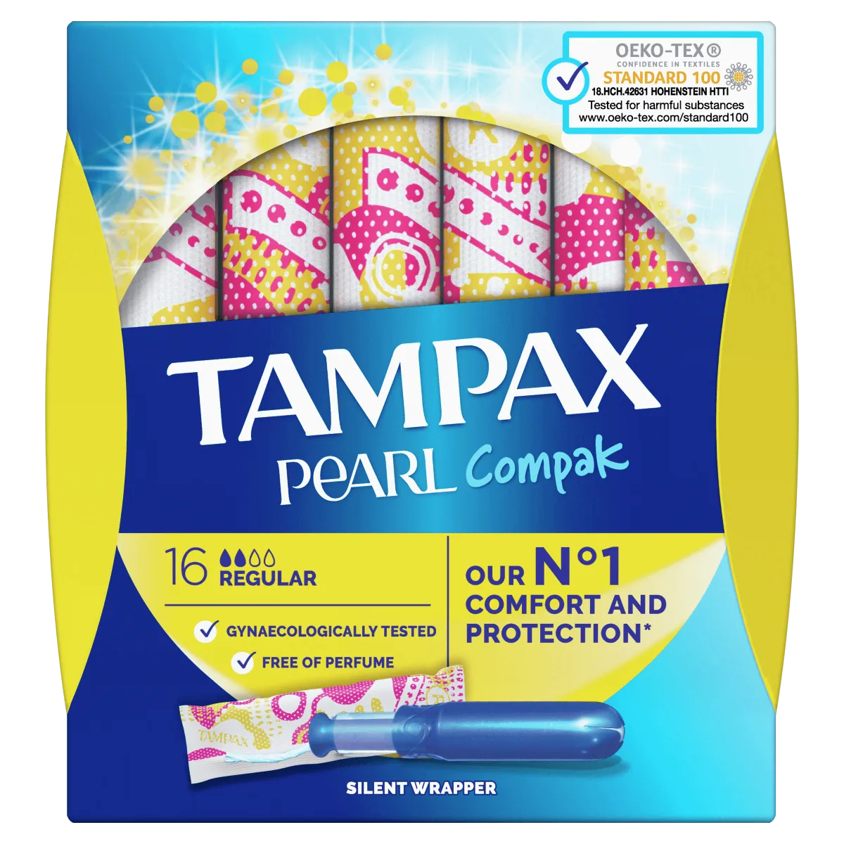 Tampax Compak Pearl Regular, tampony z aplikatorem, 16 sztuk