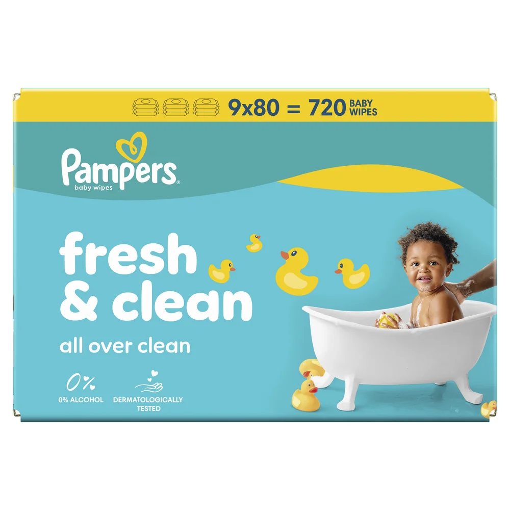 Pampers Fresh Clean chusteczki nawilżane dla dzieci, 12 x 80 sztuk