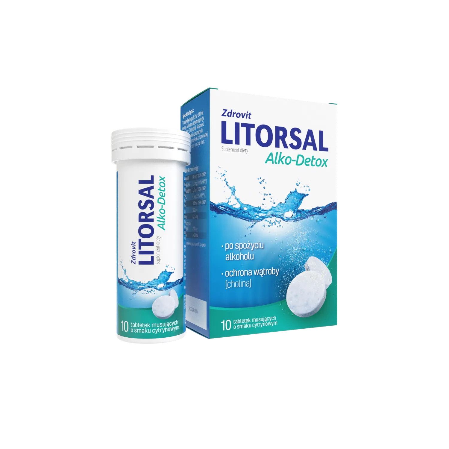 Zdrovit Litorsal Alko-Detox, suplement diety, 10 tabletek musujących