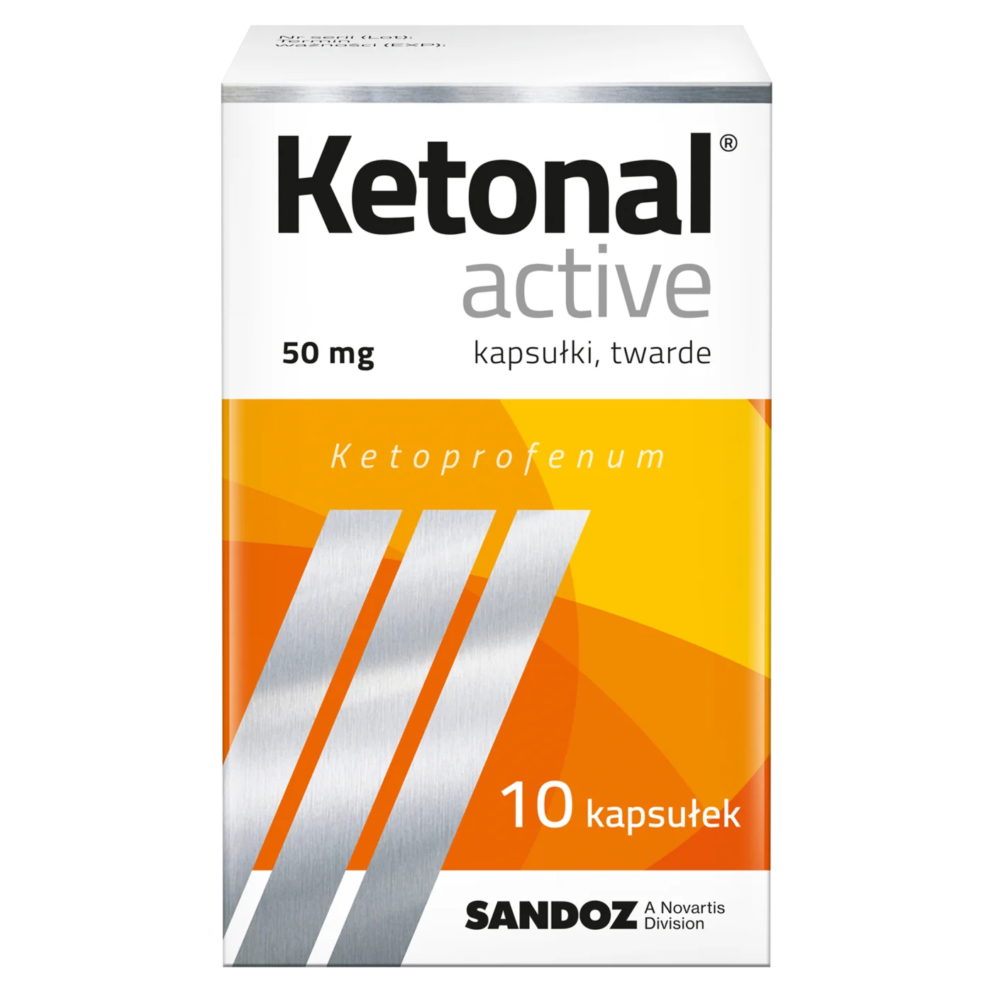 Ketonal Active lek o działaniu przeciwbólowym i przeciwzapalnym, 10 kapsułek