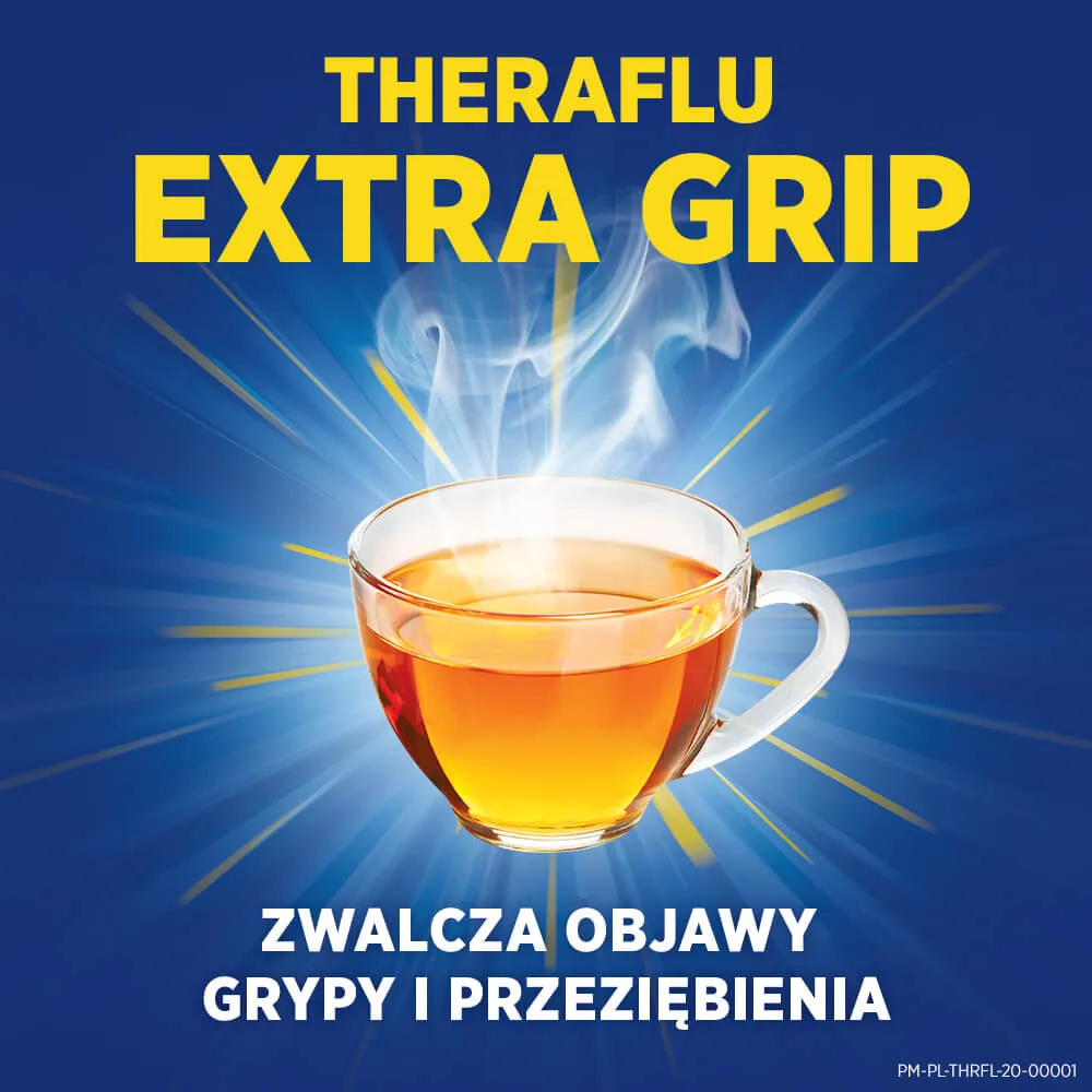 Theraflu Extra Grip - lek wieloskładnikowy stosowany przy leczeniu grypy i przeziębienia, 10 saszetek. 