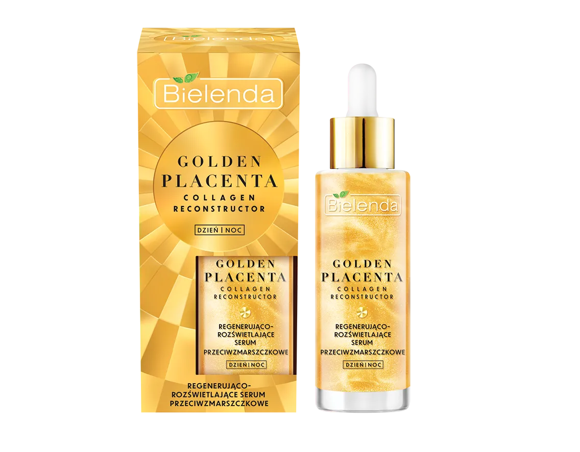 Bielenda Golden Placenta Collagen Reconstructor regenerująco-rozświetlające serum przeciwzmarszczkowe, 30 g