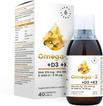 Aura Herbals Omega-3, Witamina D3 2000 K2MK7 płyn Aura Herbals Omega-3, Witamina D3 2000 K2MK7 płyn