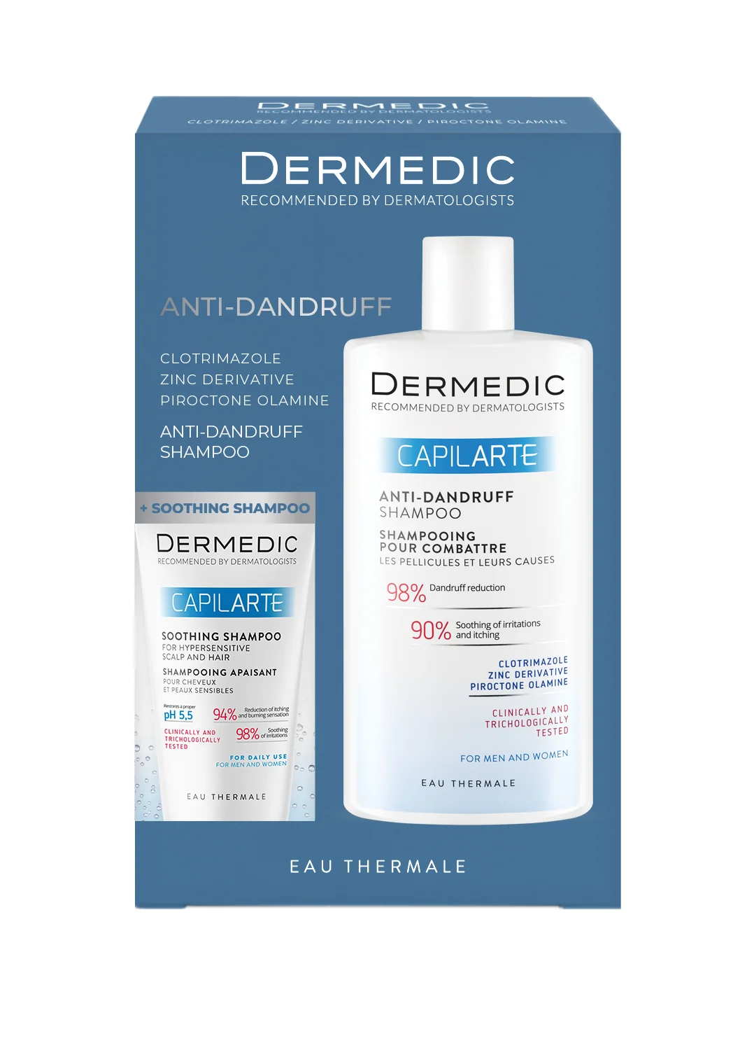 Dermedic Capilarte Zestaw szampon zwalczający łupież, 300 ml + szampon kojący, 150 ml