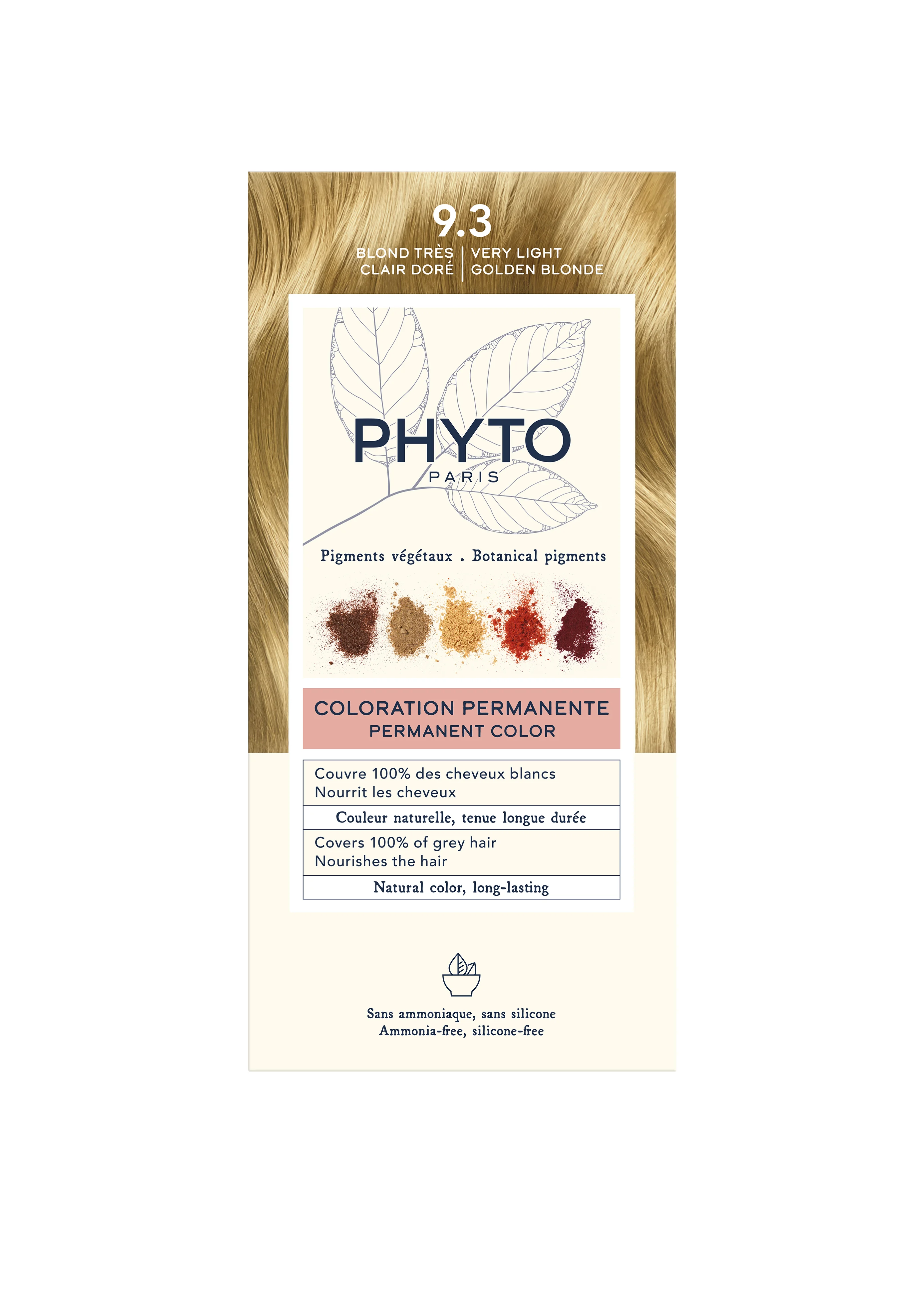 Phyto Color farba do włosów, 9.3 bardzo jasny złoty blond, 112 ml