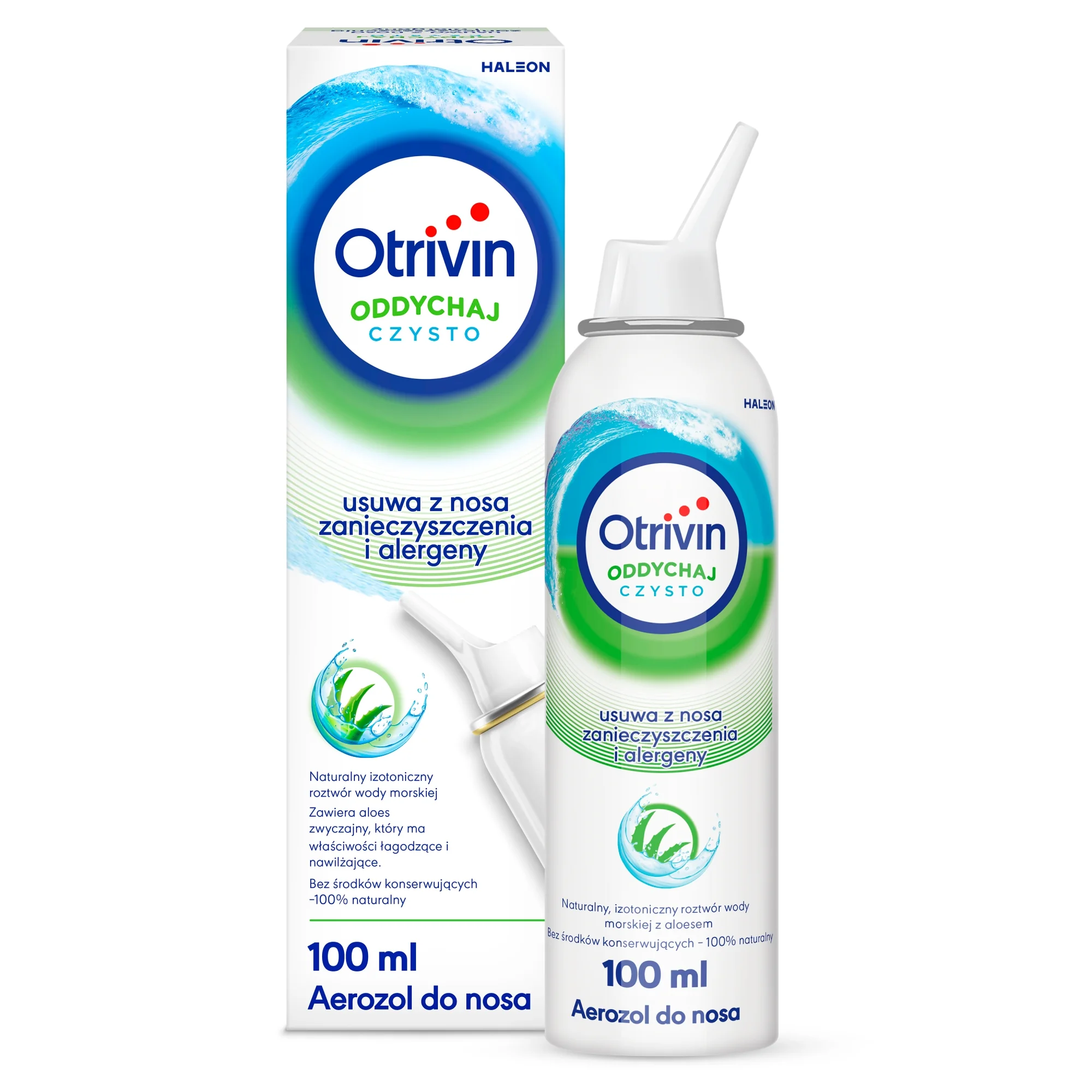 Otrivin Oddychaj Czysto dla dorosłych Aerozol 100% naturalny z ekstraktem z aloesu, 100 ml