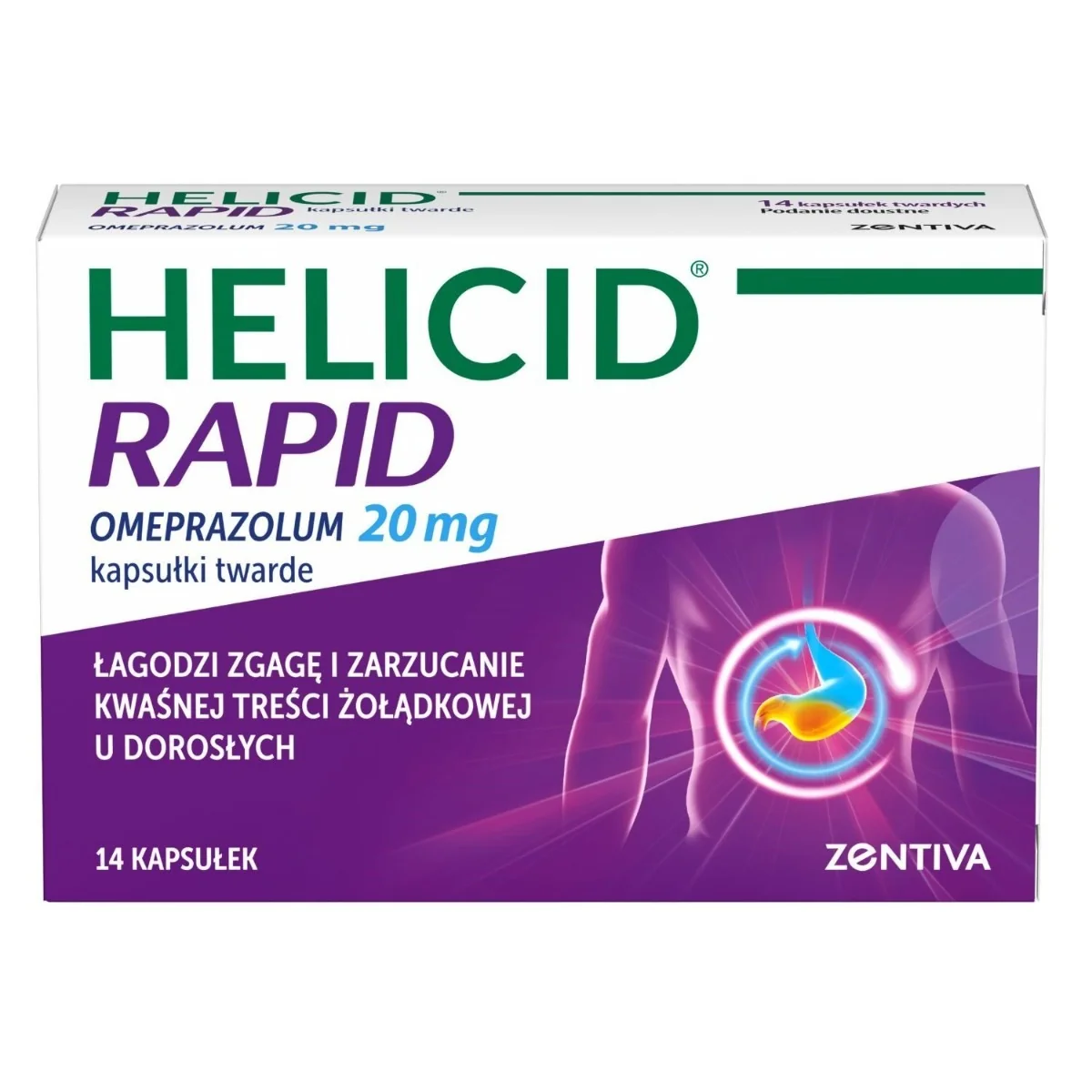 Helicid Rapid 20 mg 14 kapsułek