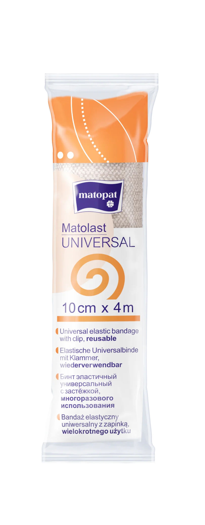 Matopat Matolast Bandaż elastyczny podtrzymujący, 10cmx4m, beżowy, 1 sztuka